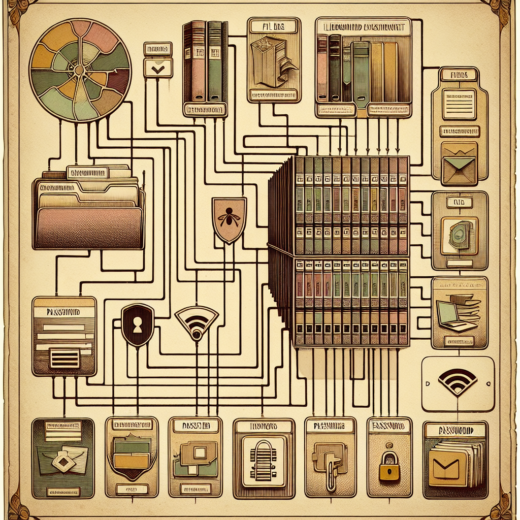 Vintage pen-and-ink illustration about education - Digital Literacy: Mastering Essential Skills