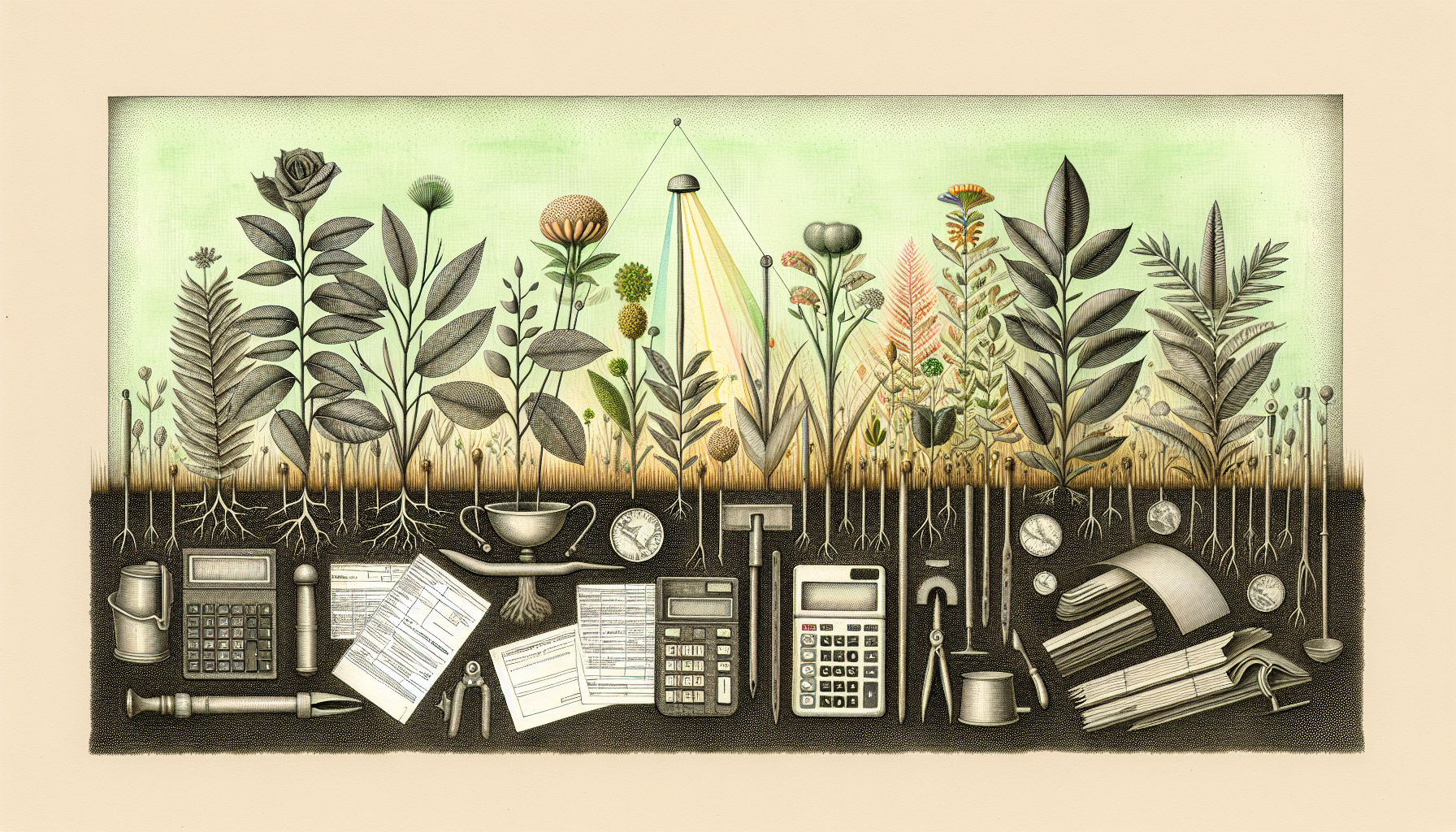 Vintage pen-and-ink illustration about business - Unlocking Side Hustle Economics with Smart Tools