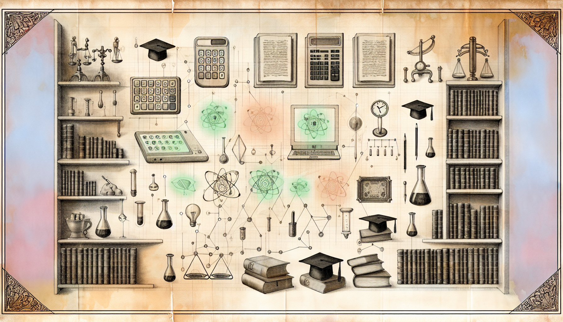 Vintage pen-and-ink illustration about education - Unlock Better Grades with Free Learning Tools